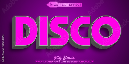  Disco Dance Party Vector Editable Text Effect Template