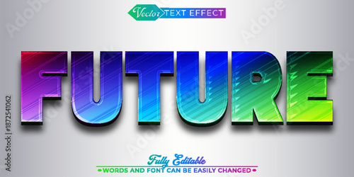  Future Technology Innovation Vector Editable Text Effect Template