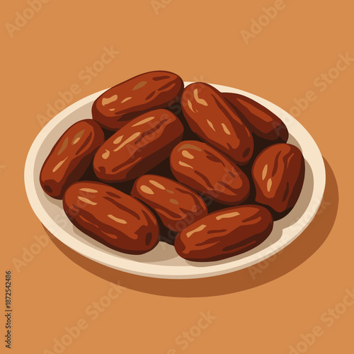Canvas Print Plate of Dates Vector