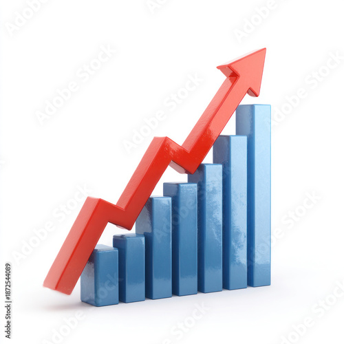 Increasing business growth chart with rising red arrow. Free Download Increasing business growth chart with rising red arrow. - GFXLoad