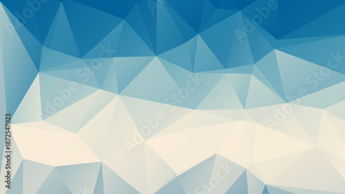 Abstract light blue and white low poly geometric background with triangular shapes and soft gradient. Elegant modern polygonal wallpaper for web and graphic design.