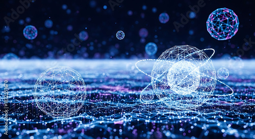 Atom Structure with Electrons and Nucleus.