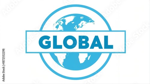 Global world map blue logo