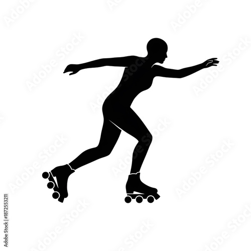 silhouette of a female inline skater in motion