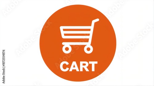 Shopping cart orange icon