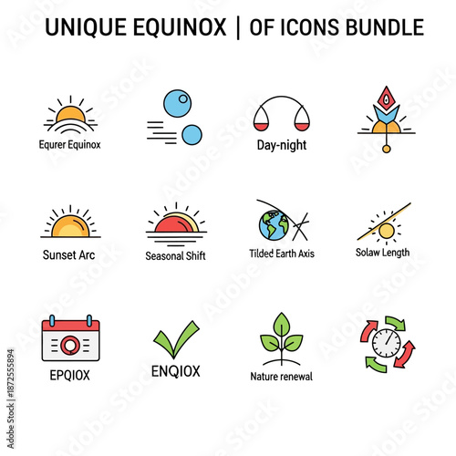 Equinox Icons Bundle Featuring Various Symbols.