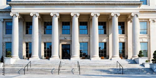 Grand Neoclassical Building with Tall Columns and Steps