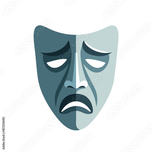 Tragedy and Comedy Masks Graphic Illustration