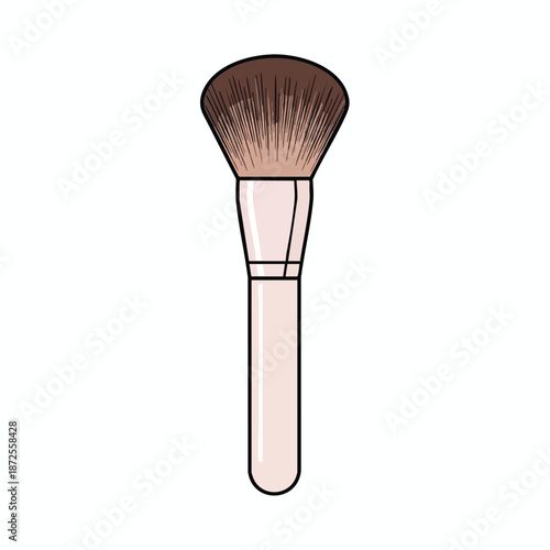 Makeup Brush Illustration on White Background