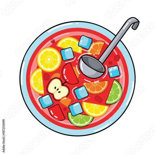 Fruity Punch Bowl Illustration
