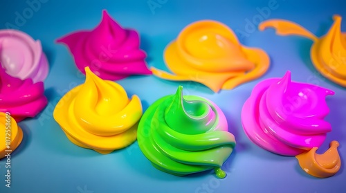 Abstract image of cosmetic cream spreads. Colorful modern image.