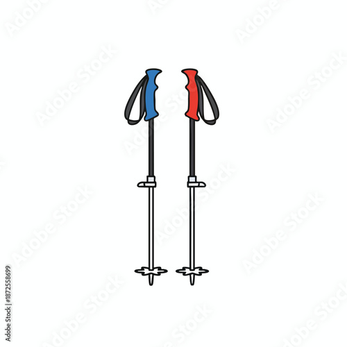 Illustration of Trekking Poles for Hiking and Outdoor Activities