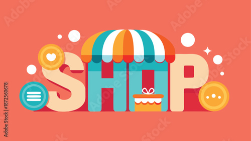 A vibrant shop logo with rounded letters perfect for a kids brand, conveying a sense of fun and playfulness.