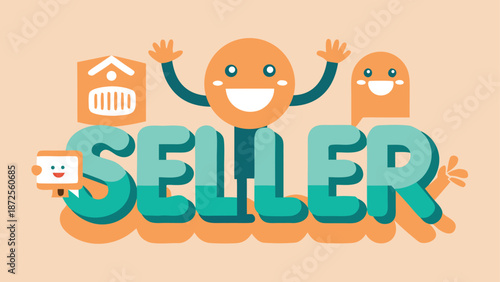 A vibrant seller logo featuring dynamic rounded letters transforming into a playful design, perfect for e-commerce and business branding.