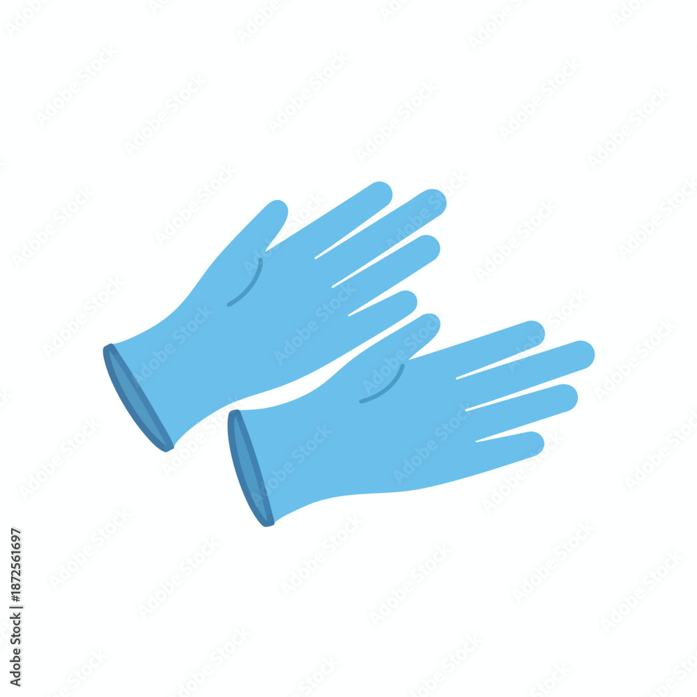 Obraz premium Blue Protective Gloves Illustration
