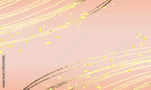 Vector illustration of golden curves on a pale orange background