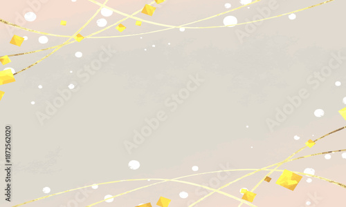 Vector illustration of white bubbles and gold foil on a pale pink and gray background