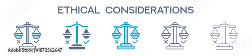 Ethical Considerations Element For Design Graphic - Multi Styles. Vector Illustration Of Two Colored And Black. Multiple Icons Designs Can Be Used For Mobile, Ui, Web 