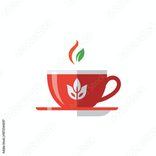 Red Tea Cup Vector Illustration