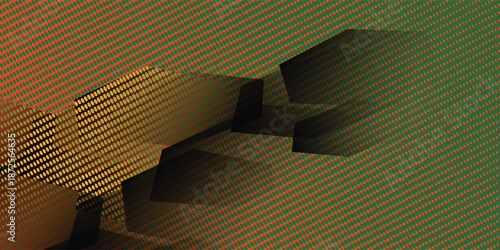 A futuristic digital technology concept featuring hexagonal shapes with a sprinkling of subtle dots. Geometric art design for posters, brochures, covers, banners, websites, and headers.