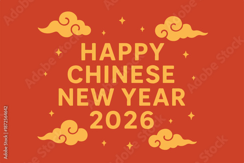 Photos vector typography greeting Chinese New Year 2026 fire horse zodiac 02