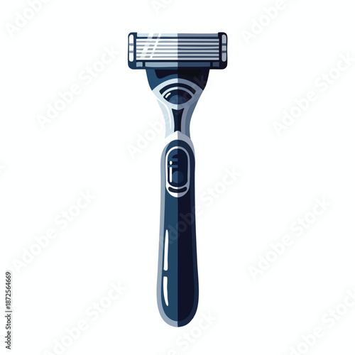 Blue Razor on White Background