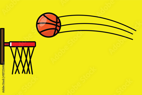 Basketball background illustration with clear copy space, ideal for posters, promotions, and sports marketing designs with a bold and energetic feel