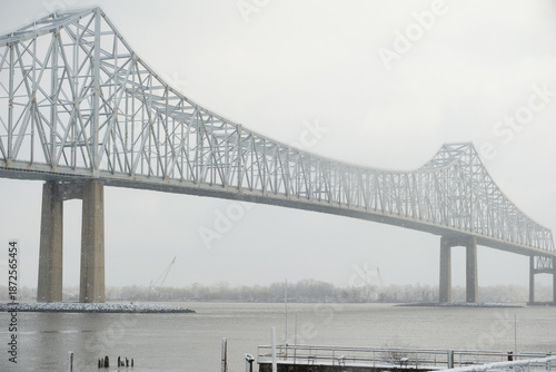 Photos A snowy day looking out over the Commodore Barry Bridge between Pennsylvania and