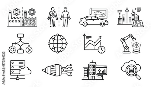 Industry 4.0 concept artificial intelligence network solutions automation technology development manufacturing