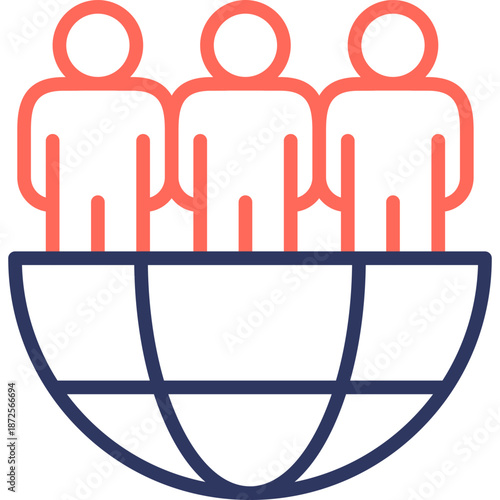 Global Workforce line color icon