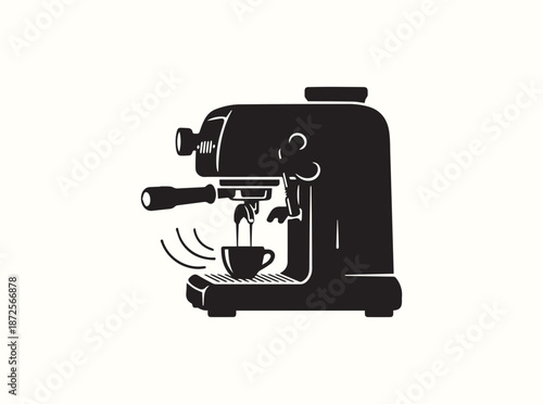 Cafe Coffee Machine Silhouette Dispensing Espresso
