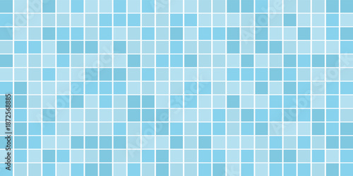 Seamless pattern with a light blue ceramic tile mosaic in swimming pool