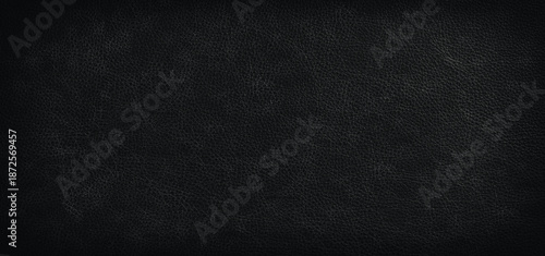 Foto Black leather texture background with fine grain