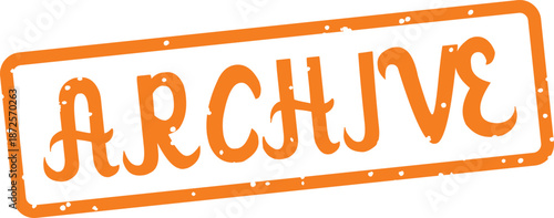 orange archive stamp with grunge effect