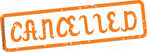 orange cancelled stamp with white background