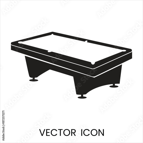 Billiard Pool Table Vector Icon, Flat Design Game Illustration