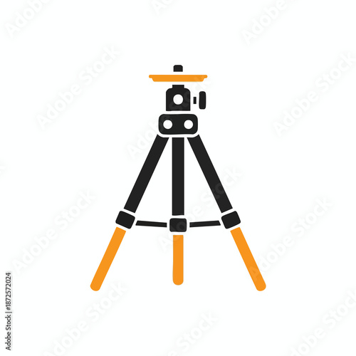 Illustration of a tripod with leveling device