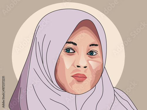 hijab teenage girl with cool background