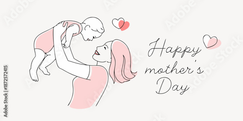 A heartwarming sketch depicts a mother and child with loving gestures