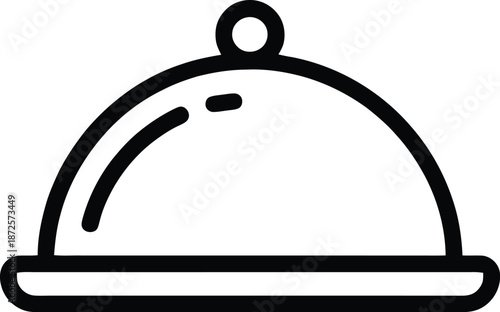 A simple black and white line drawing of a covered serving dish