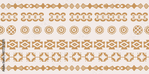 Repeating geometric patterns in warm neutral tones create a seamless background design