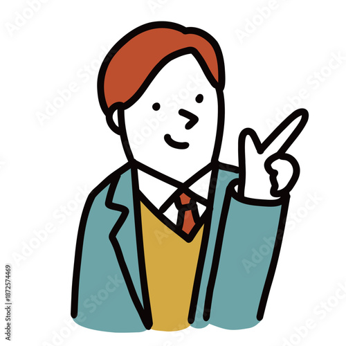 制服を着た中学生・高校生のイラストアイコン