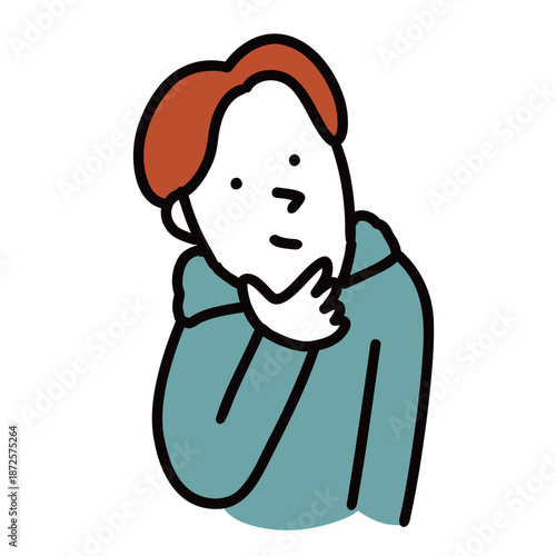 パーカーを着た10代・20代のイラストアイコン