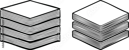 Black stack of paper napkins documents line art icon office organization graphic stationery files symbol
