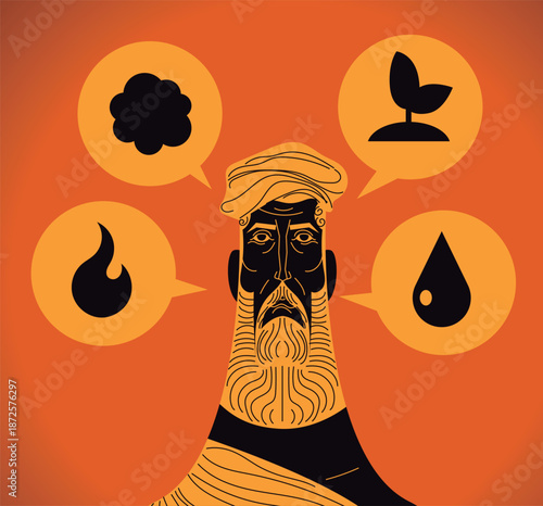 empedocles of ancient greece with the four elements