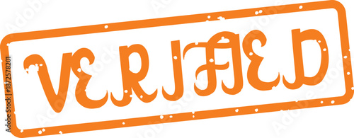 orange grungy VERJAARD sign on white background