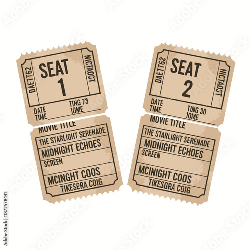 Vintage movie tickets for a cinematic experience