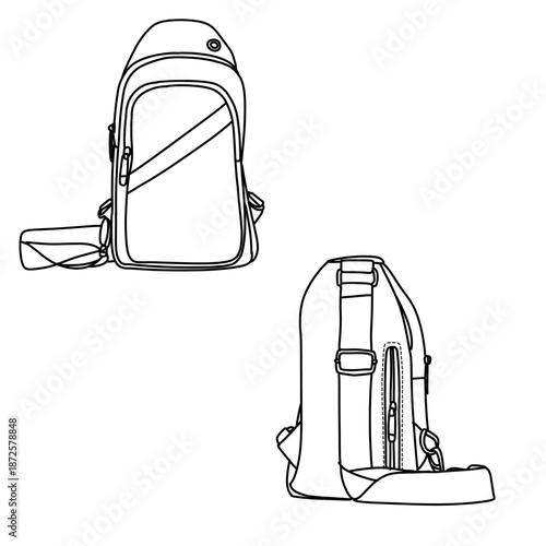 Sling Bag Outline - Versatile and Stylish Crossbody Bag Design.