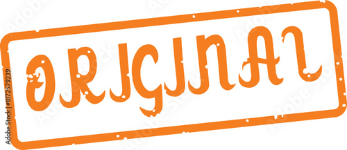 orange original stamp with white background
