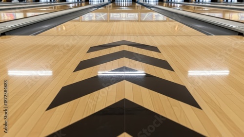 Bowling Alley Lanes with Black Arrows.